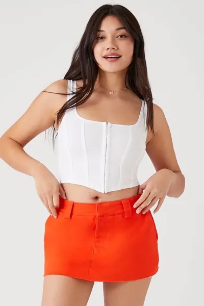 Мини-юбка из твила Forever 21, красный
