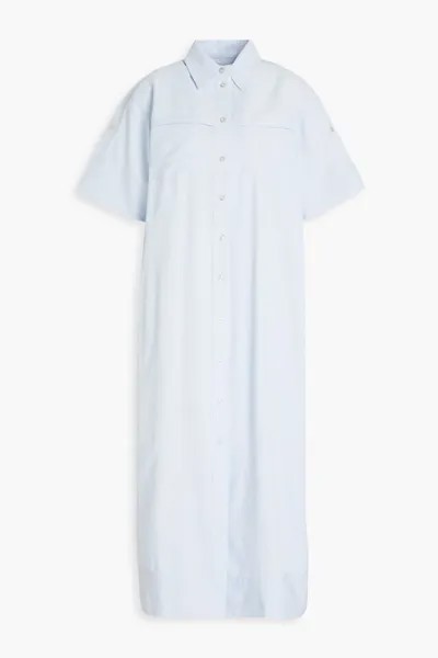 Платье-рубашка миди из хлопкового поплина в тонкую полоску Remain Birger Christensen, светло-синий