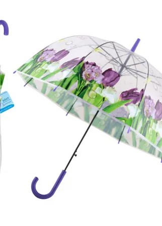 Зонт-трость женский полуавтоматический Мультидом FX24-36 фиолетовый