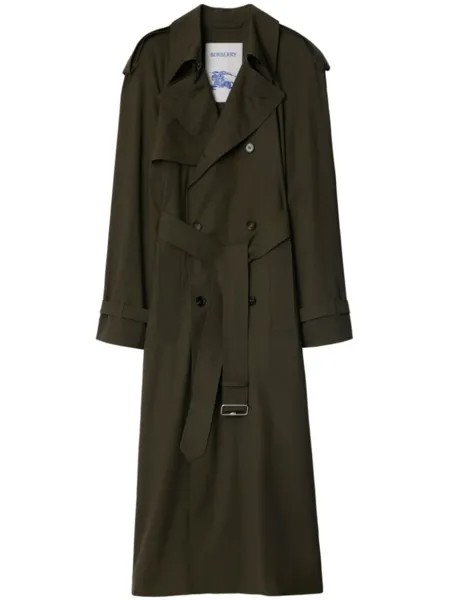 Burberry двубортный тренч с поясом, коричневый