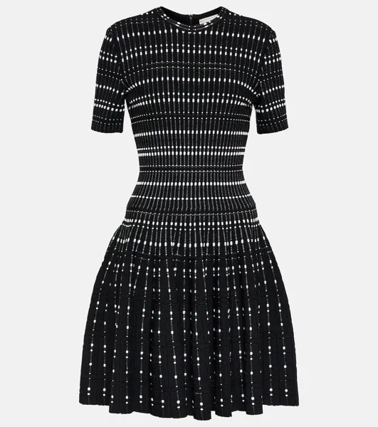 Трикотажное мини-платье из джерси ALEXANDER MCQUEEN, черный