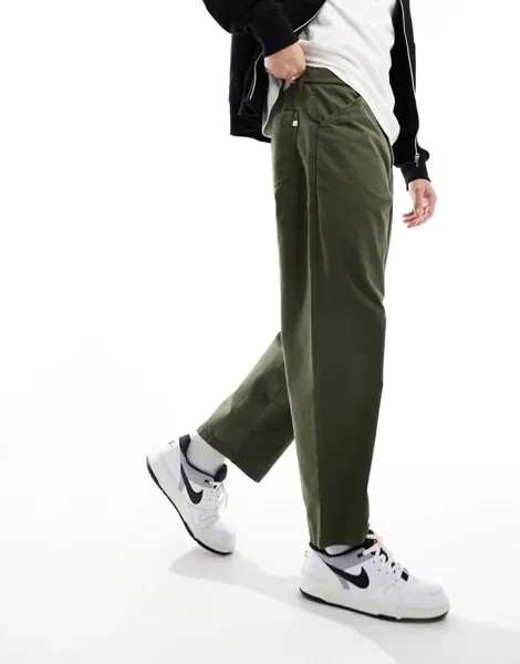 Зеленые свободные прямые брюки Farah Greenport