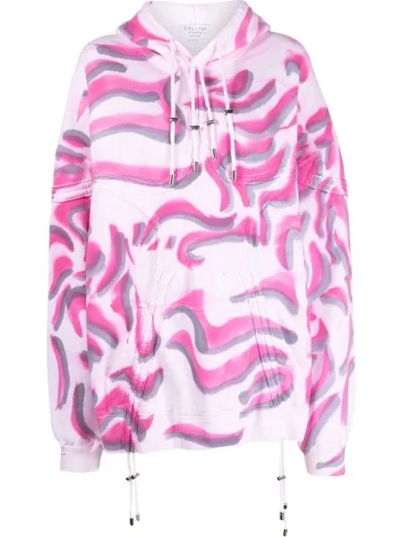 Collina Strada худи Zebra Star с кулиской и принтом, розовый