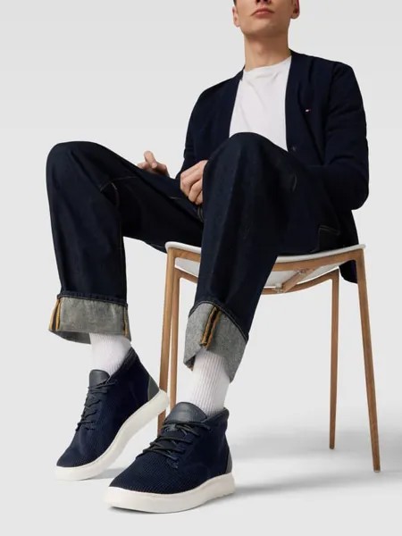 Высокие кеды со структурированным узором, модель KNIT HYBRID BOOT Tommy Hilfiger, темно-синий