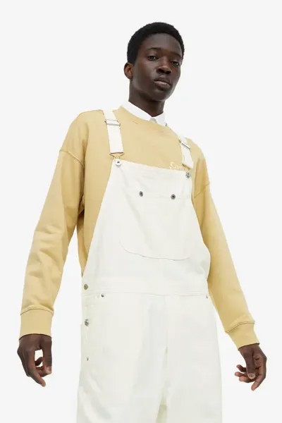 Льняной комбинезон свободного кроя H&M, бежевый