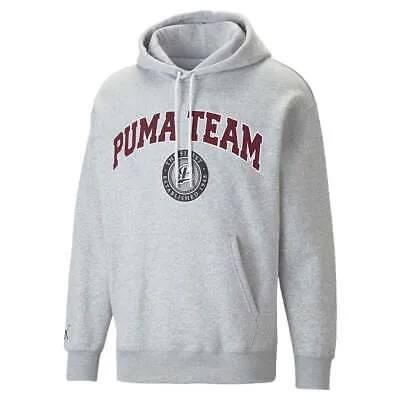 Puma Team Pullover Hoodie Мужская серая повседневная верхняя одежда 53889904