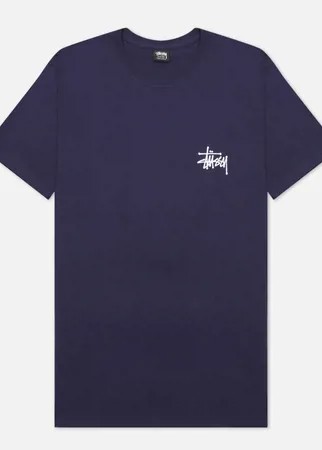Мужская футболка Stussy SS Basic Stussy, цвет синий, размер XS