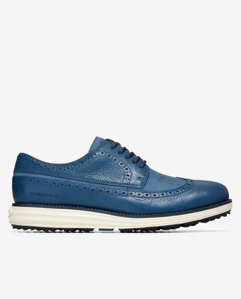 Мужские оксфорды на шнуровке из синей кожи Cole Haan, синий