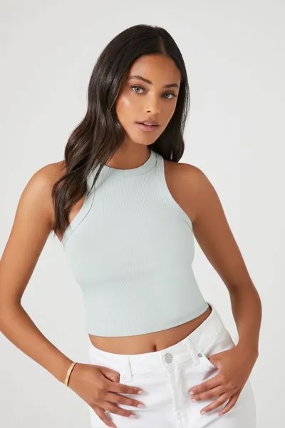 Укороченная майка в рубчик с открытой спиной Forever 21
