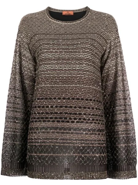 Missoni полосатый джемпер с круглым вырезом, черный