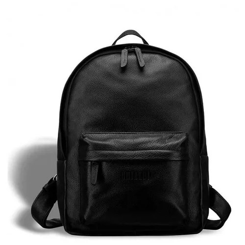 Городской мужской рюкзак из кожи BRIALDI Pico relief black (черный) кожаный стильный ранец для ноутбука 12 дюймов или документов A4
