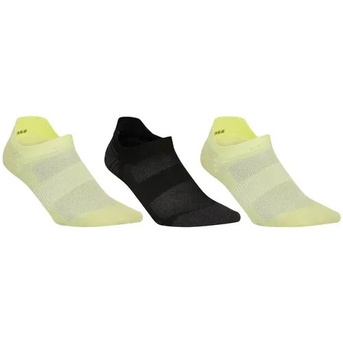 Носки WS 500 3 пары желтые и черные NEWFEEL Х Decathlon Неоновый Желтый/Черный/Неоновый Желтый EU44/46