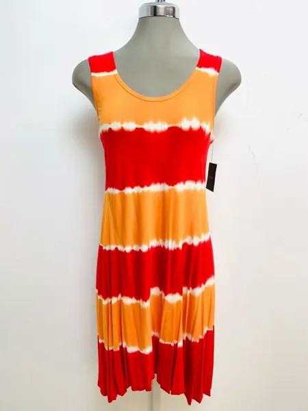 Ellen Tracy NWT Modern MANGO/RED Tie Dye Летнее платье-майка Hi-Low, размер 6,12