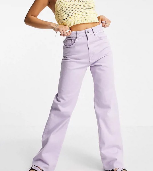 Сиреневые винтажные джинсы в стиле 90-х Stradivarius Petite-Фиолетовый цвет