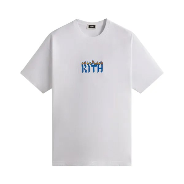 Футболка Kith Treats Hanukkah Menorah 'White', белый