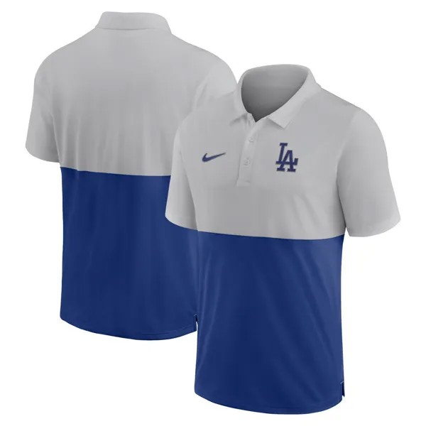Мужская футболка-поло в полоску Nike Silver/Royal Los Angeles Dodgers Team Baseline