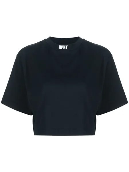 Heron Preston укороченная футболка с вышитым логотипом, черный