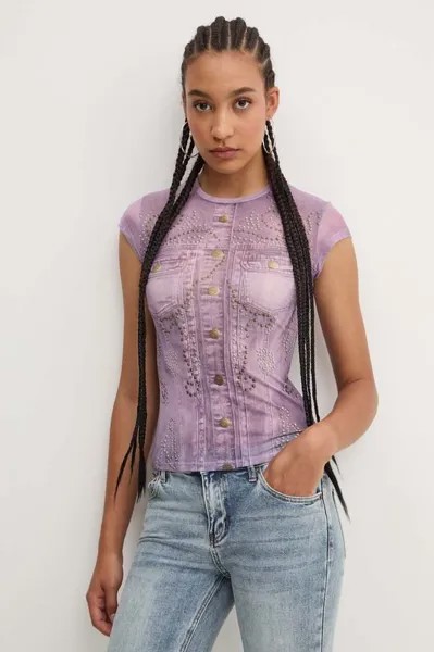 Футболка Guess Originals, фиолетовый