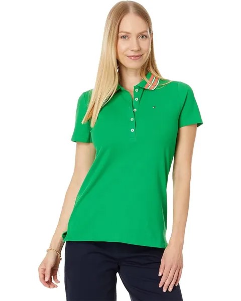 Поло Tommy Hilfiger Solid With Tipping, цвет Fern