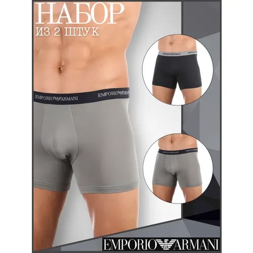 Трусы EMPORIO ARMANI, 2 шт., размер L, серый, черный