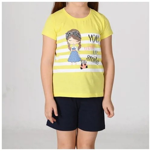 Домашний костюм для девочек (шорты) 42628 OZKAN, Размер: 5/6, Цвет: Жёлтый, 1 шт. в упаковке