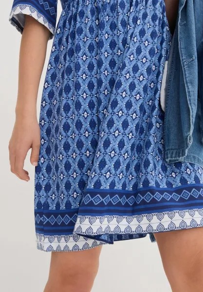 Платье из джерси Kurzes Jerseykleid, Bedruckt bonprix, синее