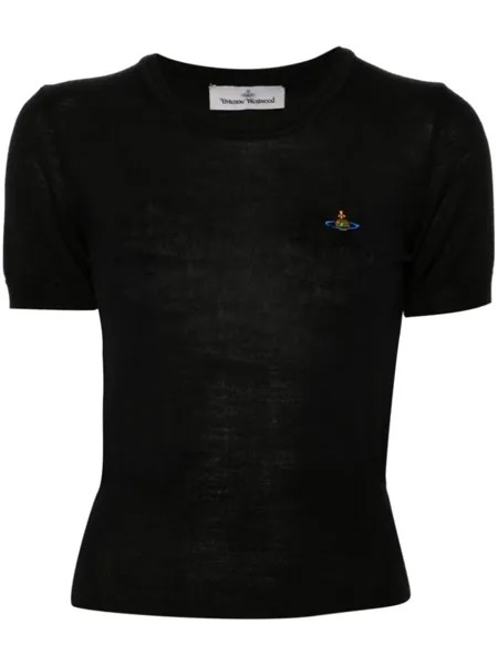 Vivienne Westwood трикотажный топ с вышивкой Orb, черный