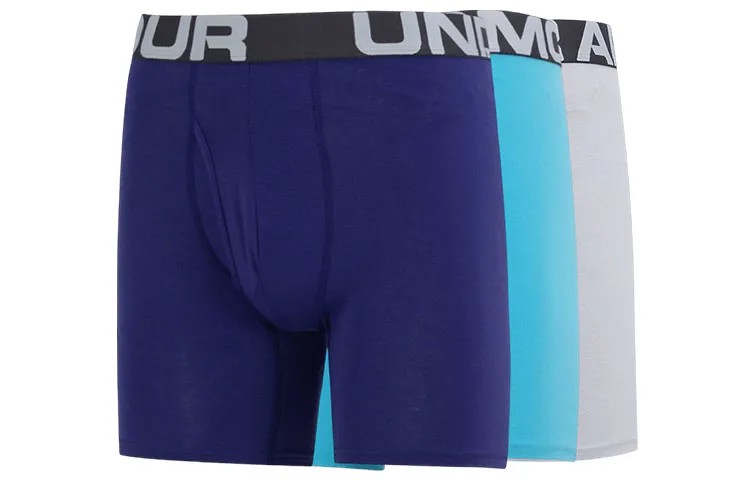 Мужские боксеры Under Armour, цвет 3 strips (sky blue + gray + navy)