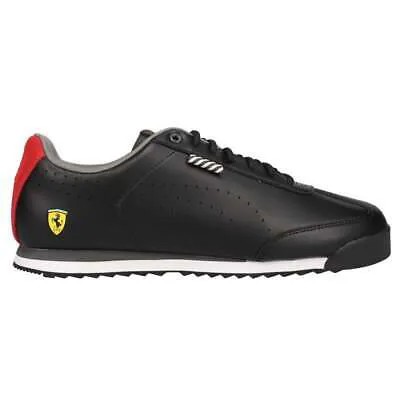 Puma Ferrari Roma Via Perforated Lace Up Mens Black Sneakers Повседневная обувь 30703