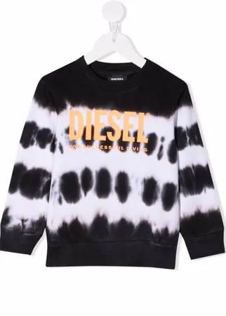 Diesel Kids толстовка с принтом тай-дай и логотипом