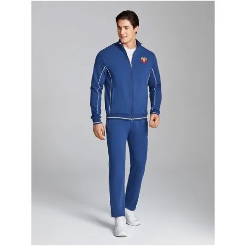 Костюм Red-n-Rock's, олимпийка и брюки, силуэт прямой, карманы, размер 56, синий