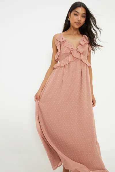 Шифоновое платье макси Dobby Dorothy Perkins, розовый