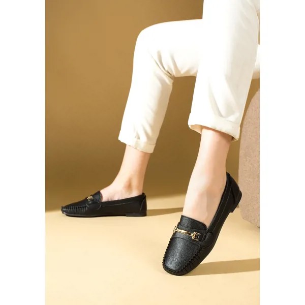 Новые сезоны Модная женская обувь с пряжкой на удобной подошве на коротком каблуке Мокасины 001-177-22