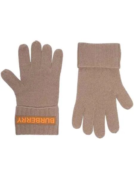 Burberry кашемировые перчатки с логотипом