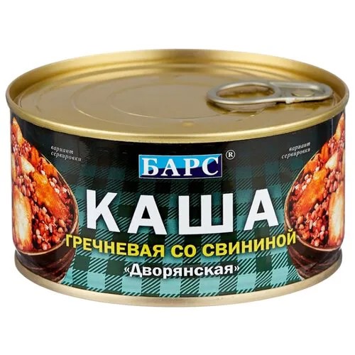 БАРС Каша гречневая со свининой Дворянская 325 г
