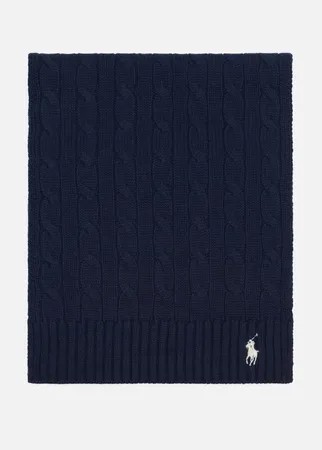 Шарф Polo Ralph Lauren Cable-Knit Cotton, цвет синий