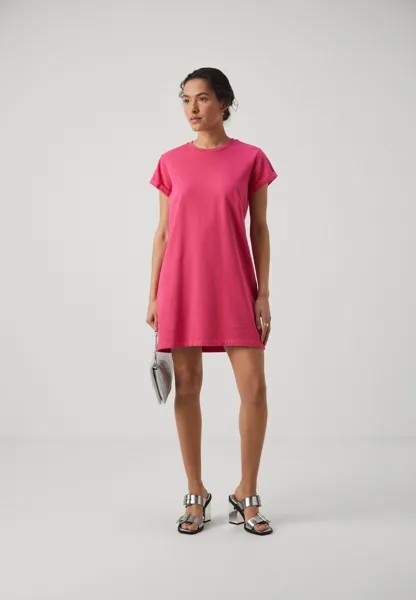 Платье из джерси Anna Mini Dress AllSaints, неоново-розовый