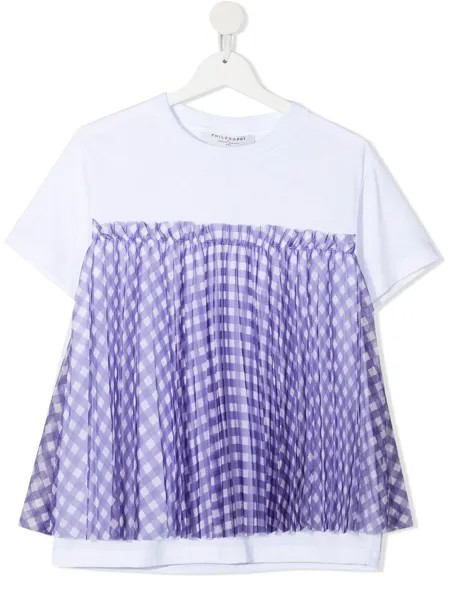 Philosophy Di Lorenzo Serafini Kids футболка со вставкой в клетку гингем