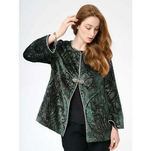 Пиджак Tatiana Larina, размер 50, серебряный, зеленый