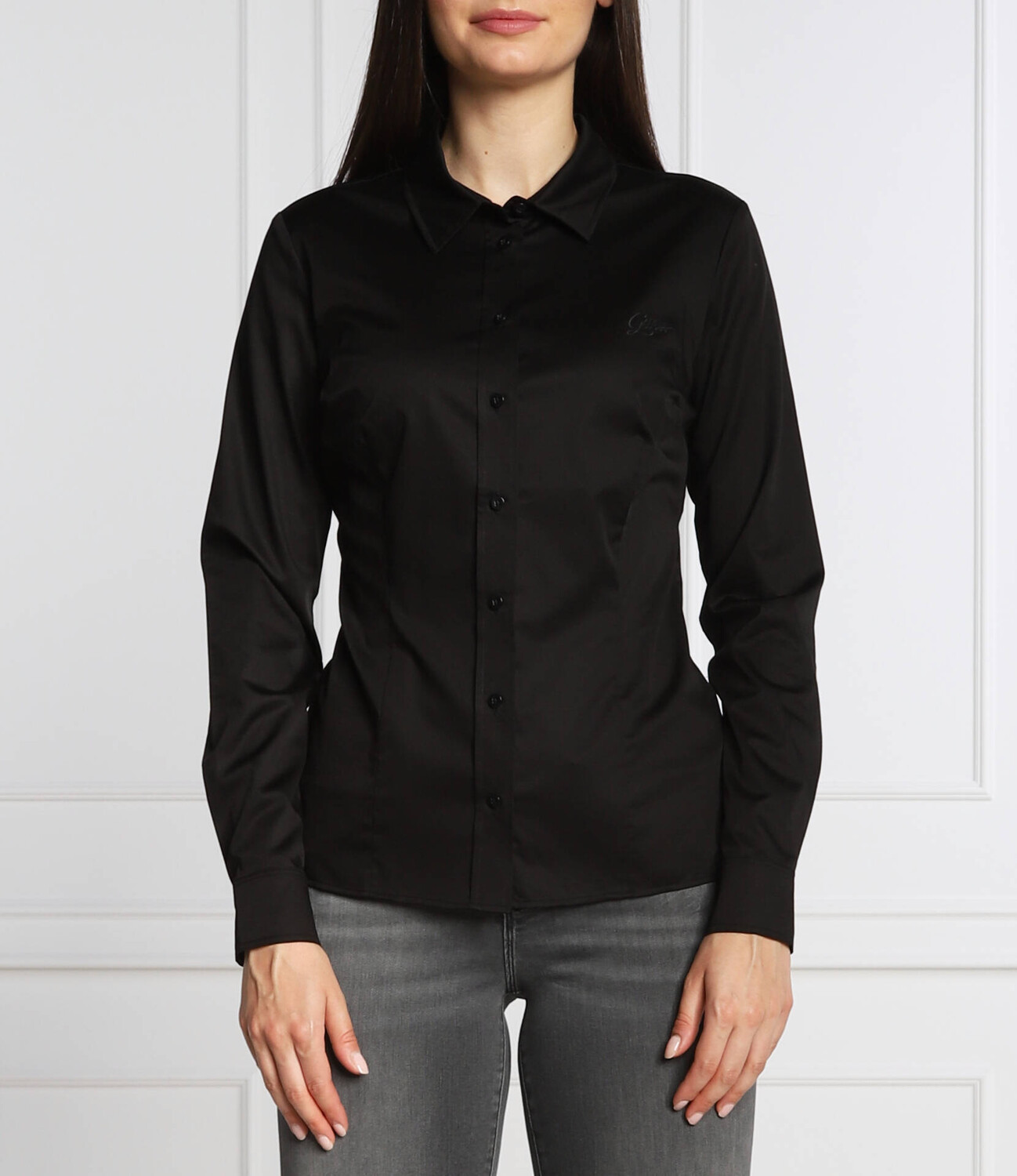 Рубашка GUESS cate slim fit, черный