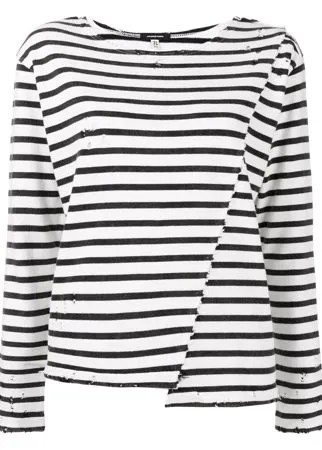 R13 asymmetric stripe T-shirt