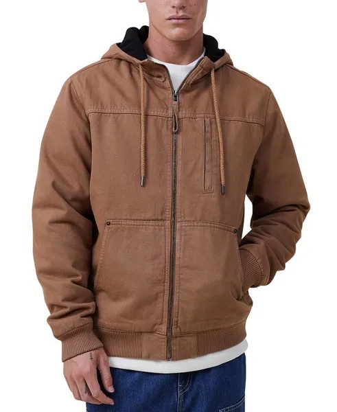 Мужская плотничная куртка с капюшоном COTTON ON, коричневый