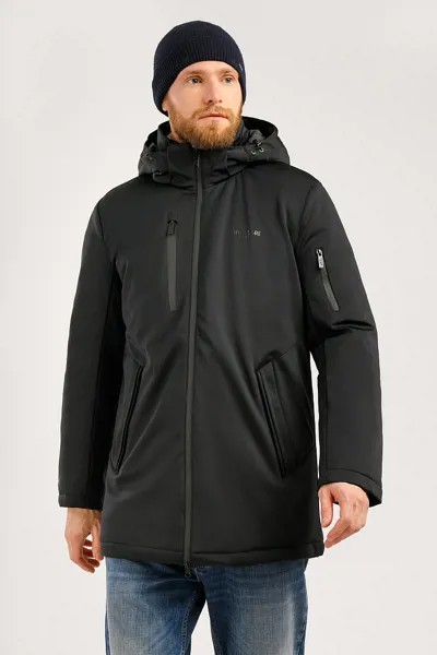 Пальто мужское Finn Flare W19-42017 черное 3XL