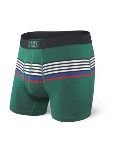 Мужское нижнее белье Saxx — трусы Ultra Boxer, зеленая полоска для регаты, маленькие