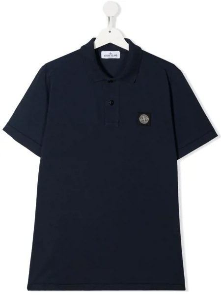 Stone Island Junior рубашка поло с нашивкой-логотипом