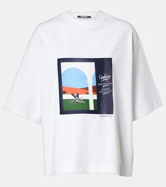 Футболка Le T-shirt Футболка из хлопкового джерси Scesa Jacquemus, цвет mediterranea print