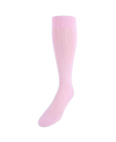 Однотонные носки из мерсеризованного хлопка с яшмовой ребристостью поверх икры TRAFALGAR, розовый