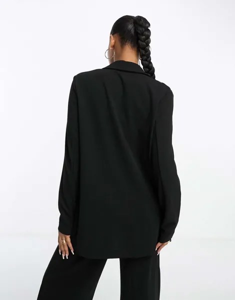 Черный удлиненный пиджак из джерси Vero Moda