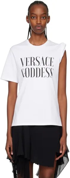 Versace Белая свернутая футболка Goddess