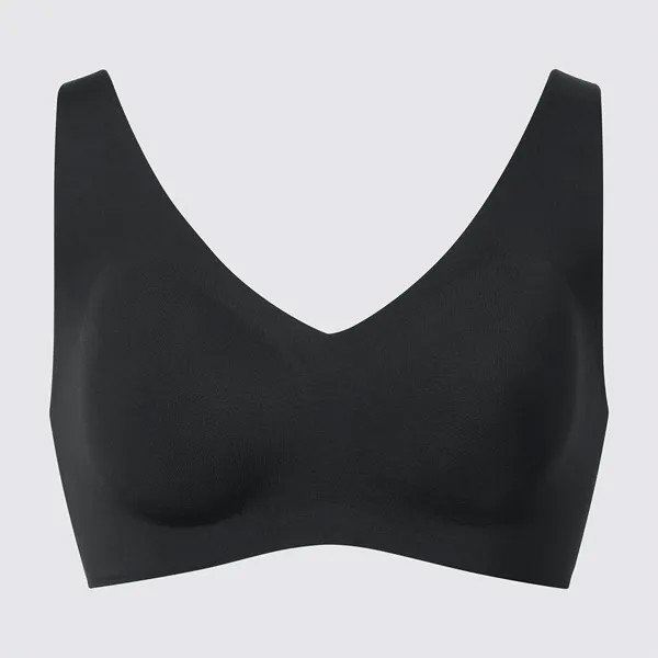 Бюстгальтер Uniqlo Light Oxygen Bra с фиксированной чашкой, синий/черный